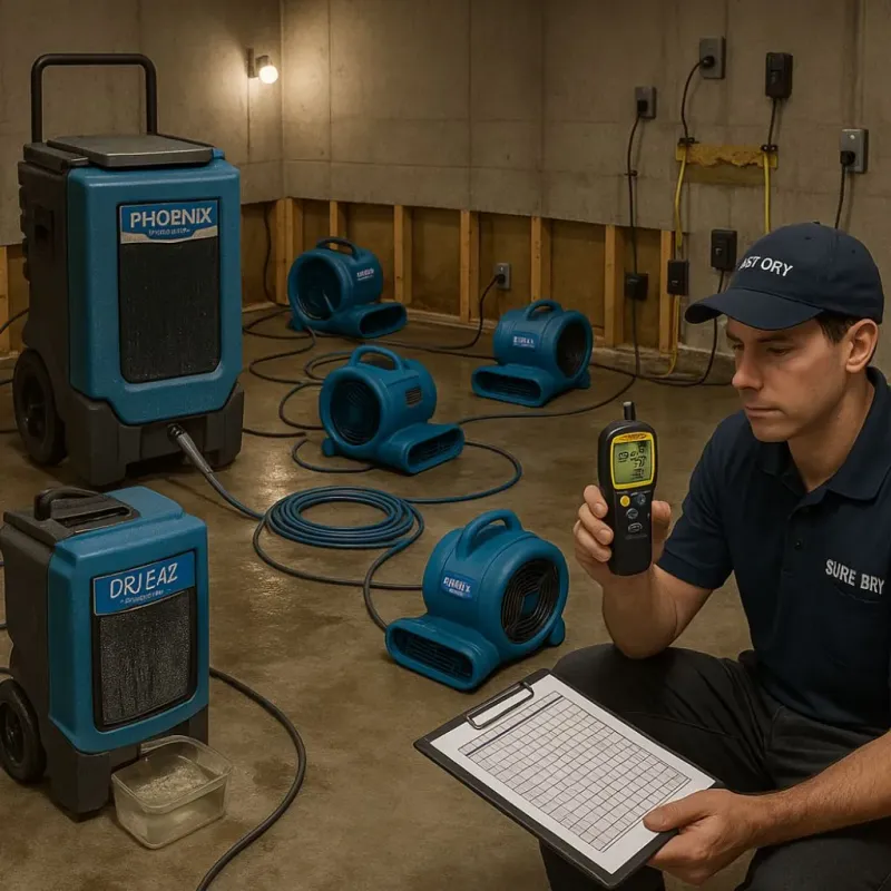Structural Drying and Dehumidification process in Napoleonville, LA